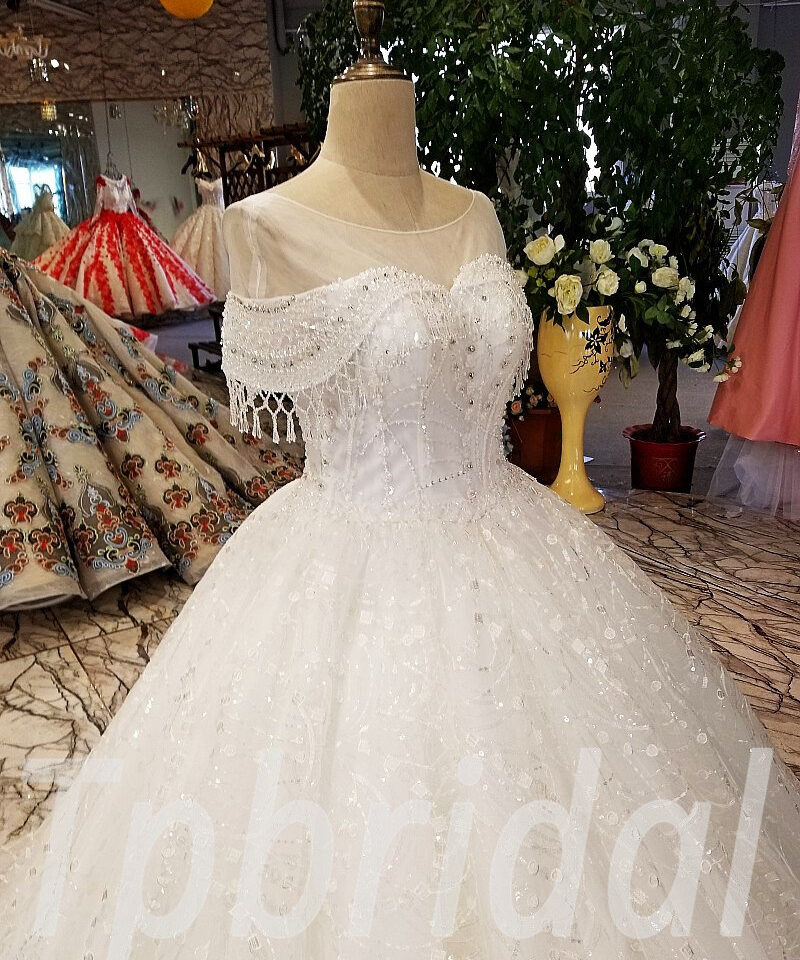 ball gown wedding dress with bling 195-09