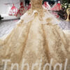 ball gown wedding dress with long trains 196-04