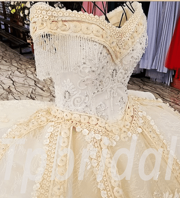 champagne color wedding dress 198-08