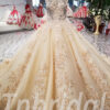 champagne wedding dress lace 205-03