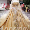 gold wedding dress plus size 208-06