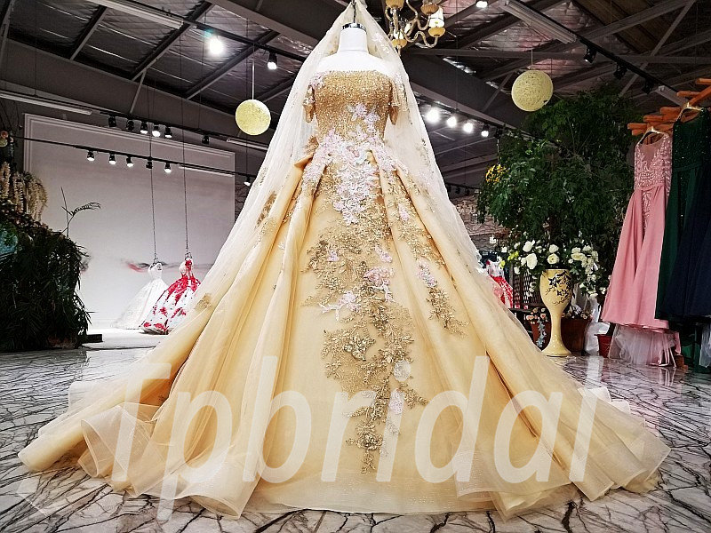 gold bridal dresses