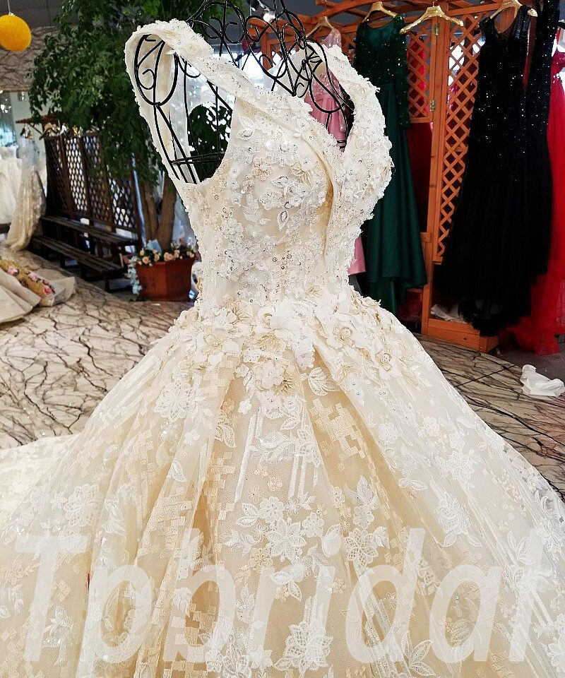 lace wedding dress champagne 180-06