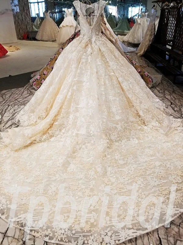 lace wedding dress champagne 180-09