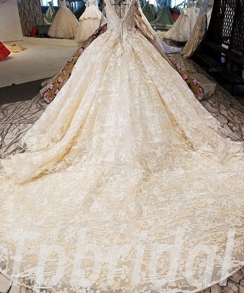 lace wedding dress champagne 180-09