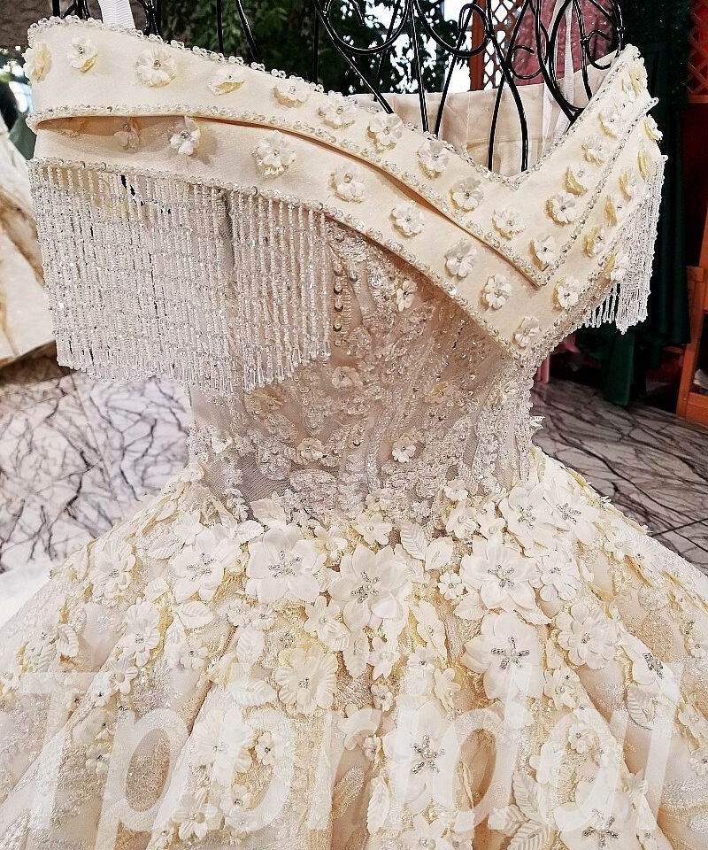 lace wedding dress champagne 185-06