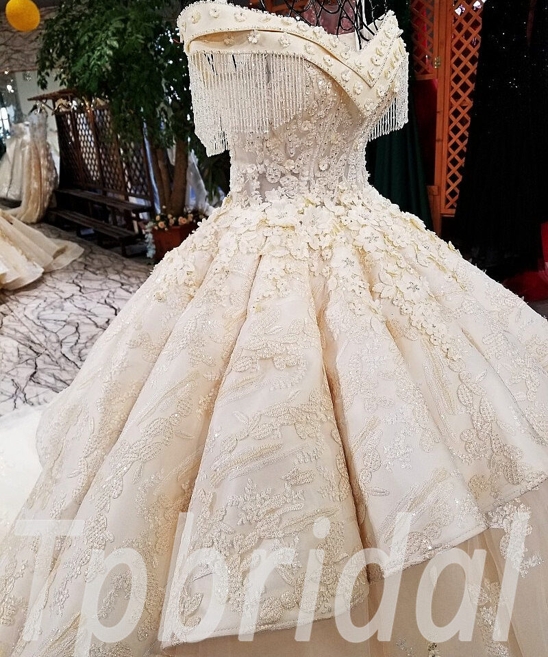 lace wedding dress champagne 185-10
