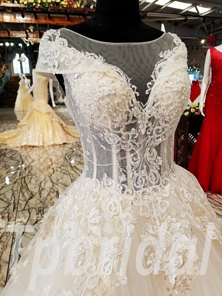 Lace Wedding Dress Girl Illusion Neckline 2018 For Sale