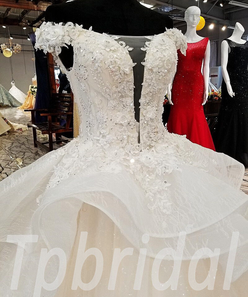 lace wedding dress off shoulder 167-09