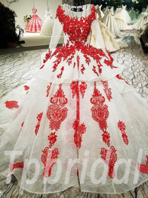 ong sleeve wedding dress ball gown 183-02