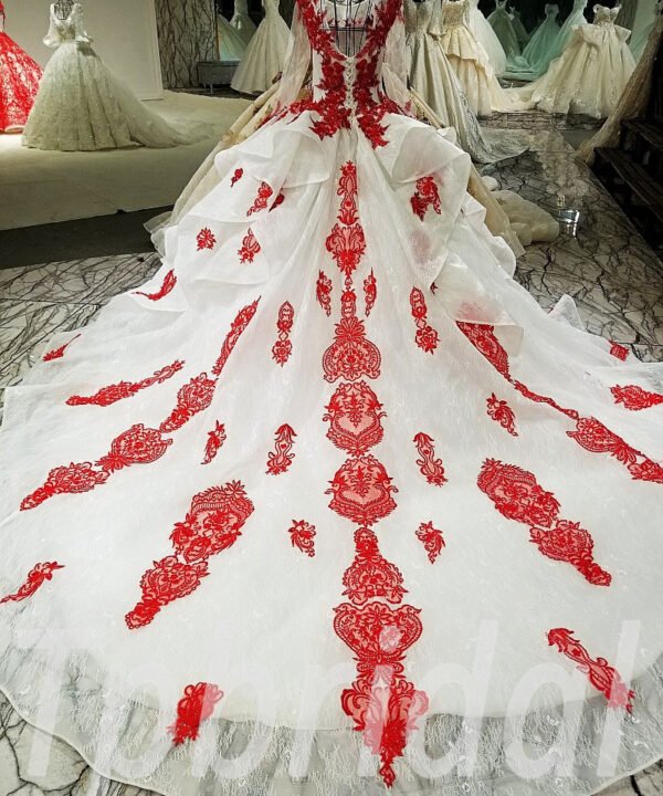 long sleeve wedding dress ball gown 183-07