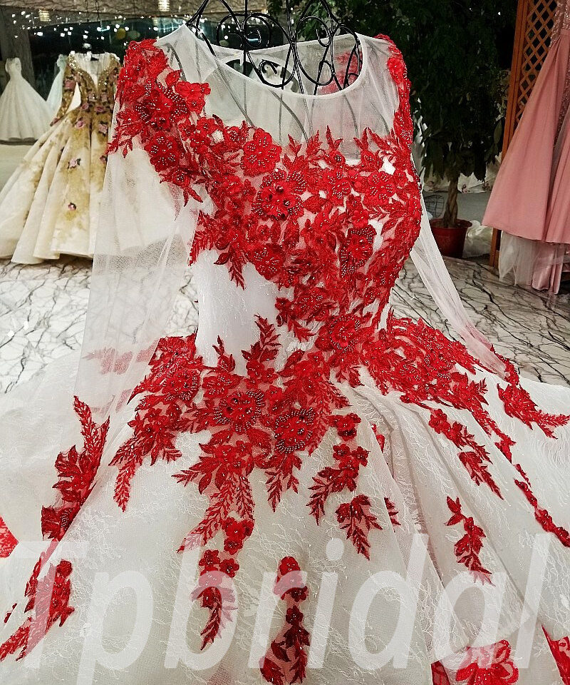 long sleeve wedding dress ball gown 183-09