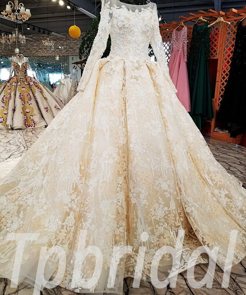 long sleeve wedding dress lace 187-03