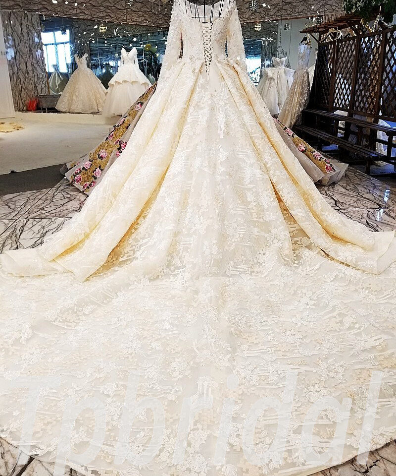 long sleeve wedding dress lace 187-06