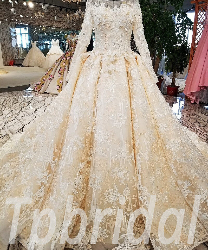 long sleeve wedding dress lace 187-07