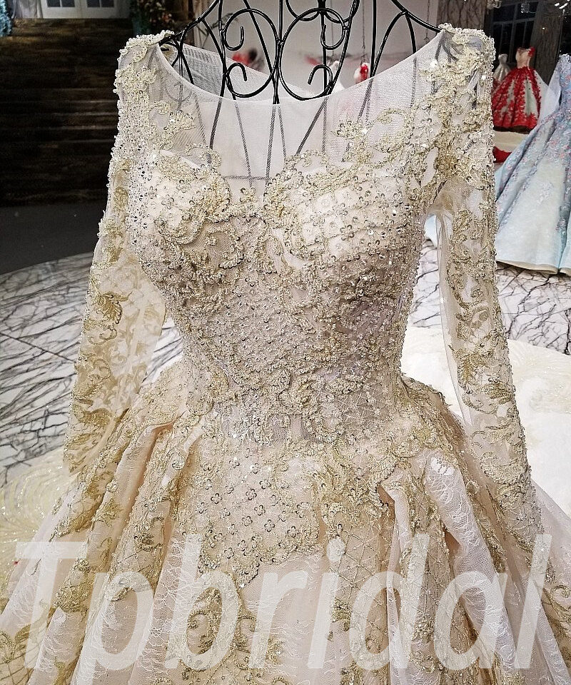 long sleeve wedding dresses plus size 201-08