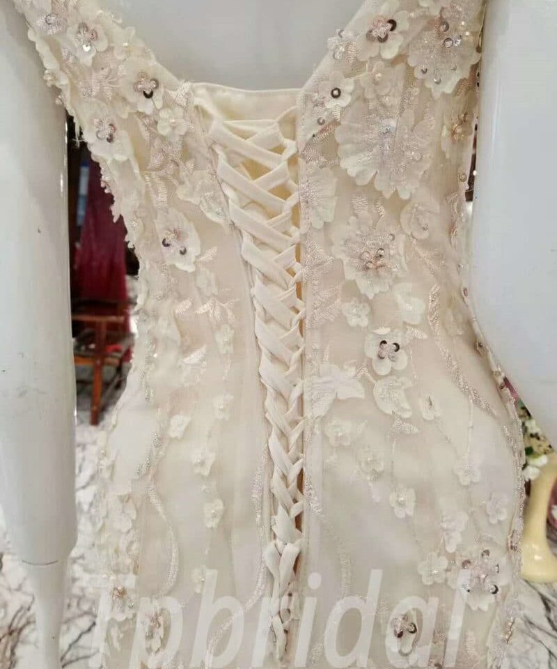 mermaid wedding dress champagne 162-02