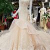 mermaid wedding dress champagne 162-06