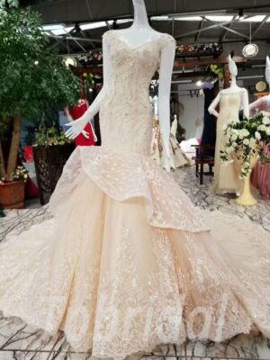 mermaid wedding dress champagne 162-06