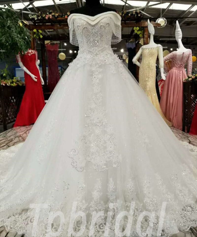 off shoulder wedding dress lace 159-02