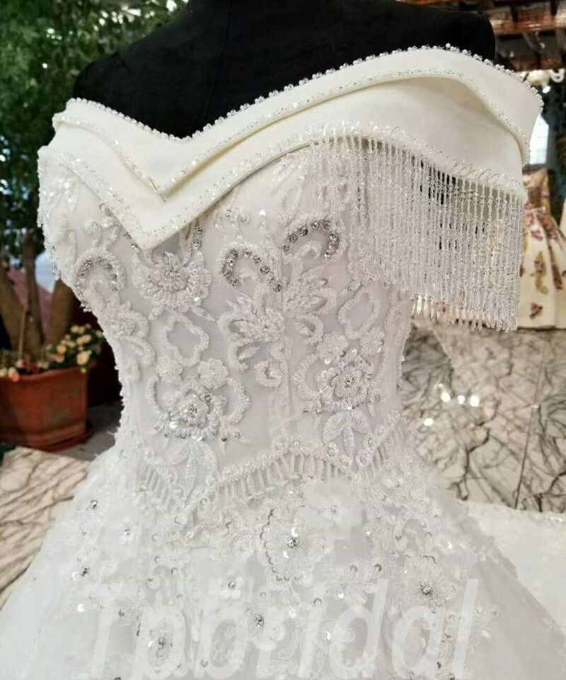 off shoulder wedding dress lace 159-03