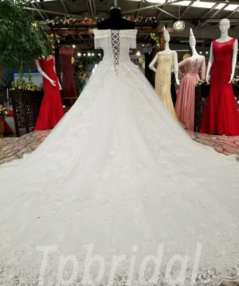 off shoulder wedding dress lace 159-05