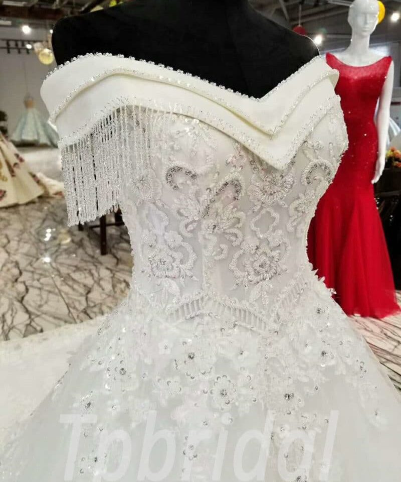 off shoulder wedding dress lace 159-07