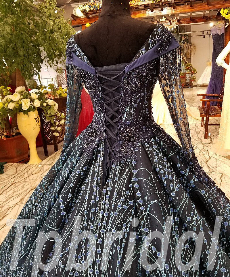 prom dress dark blue 171-04