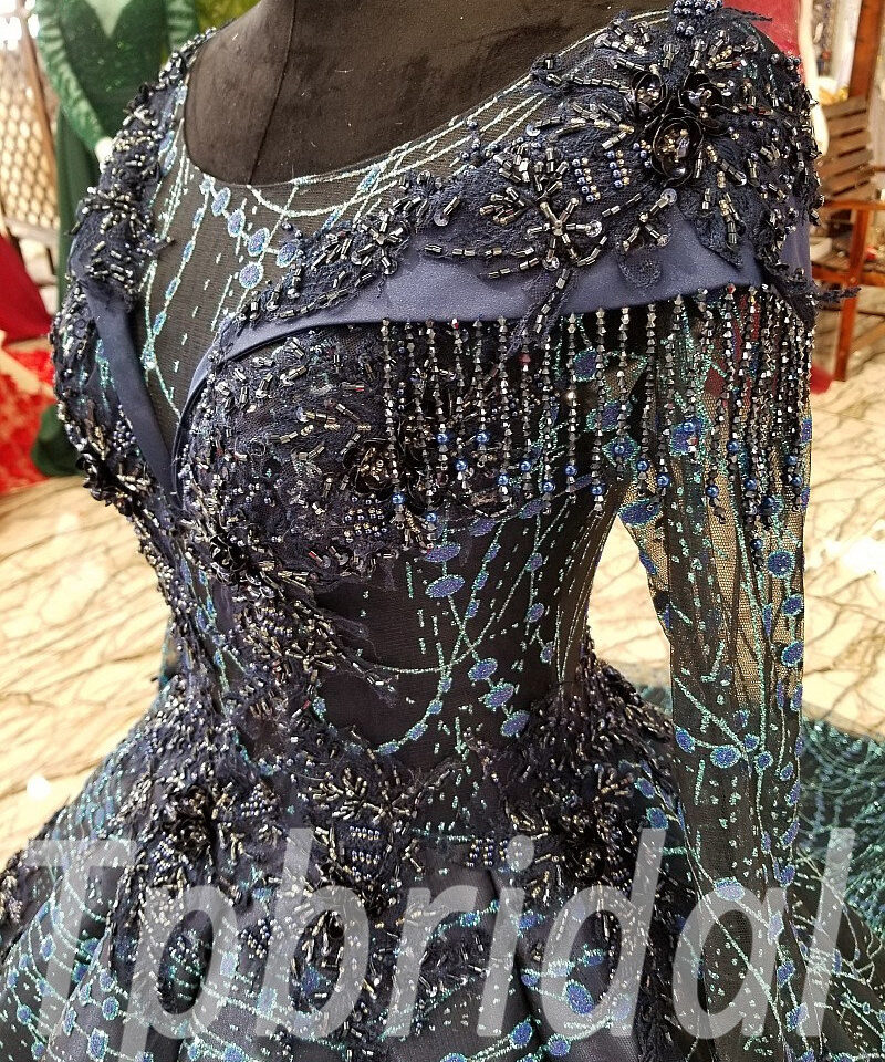 prom dress dark blue 171-05