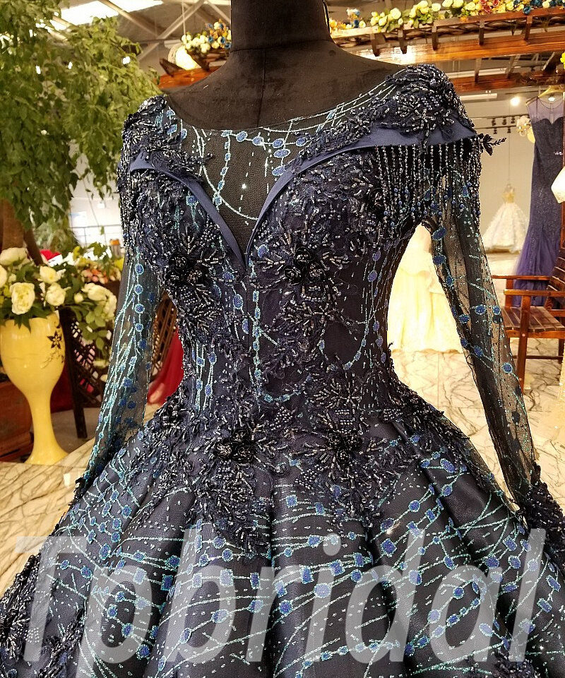 prom dress dark blue 171-06