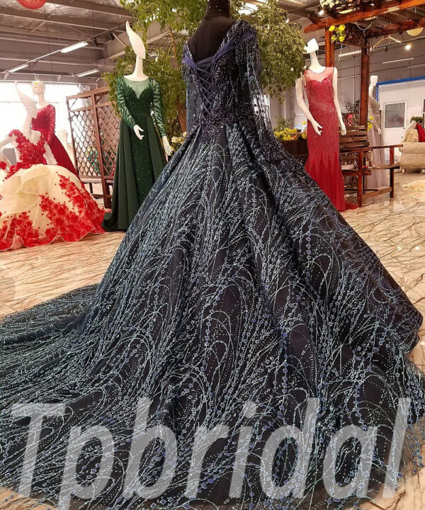 prom dress dark blue 171-08