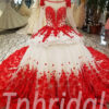 red wedding dress plus size 193-05