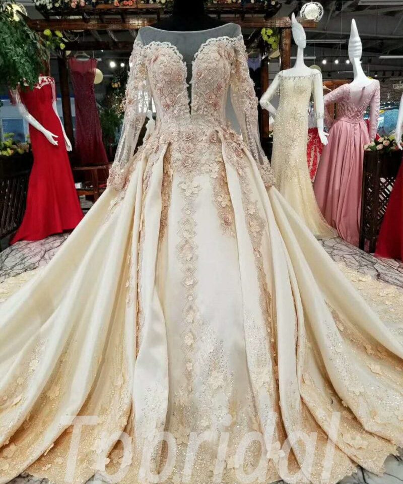wedding dress champagne 157-05