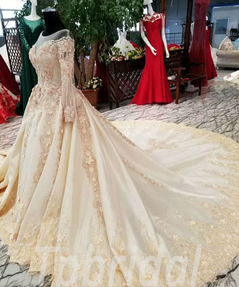 wedding dress champagne 157-08