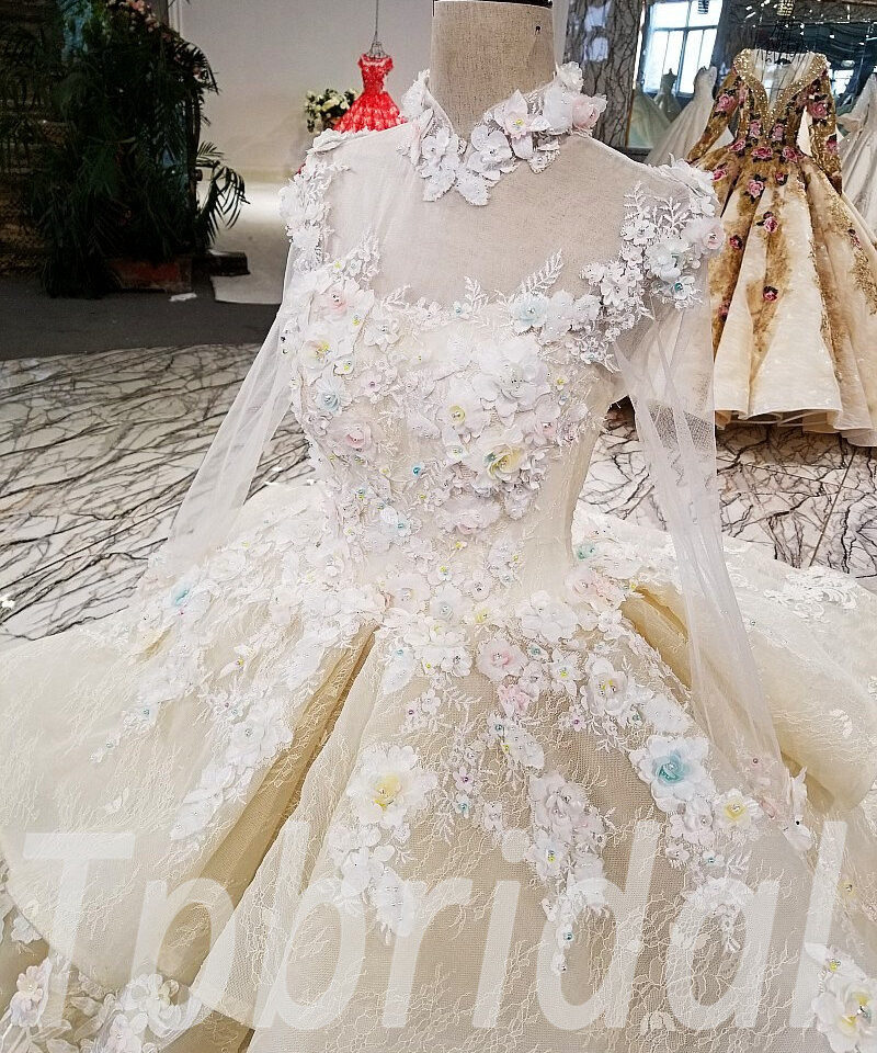 wedding dress high neck 178-05