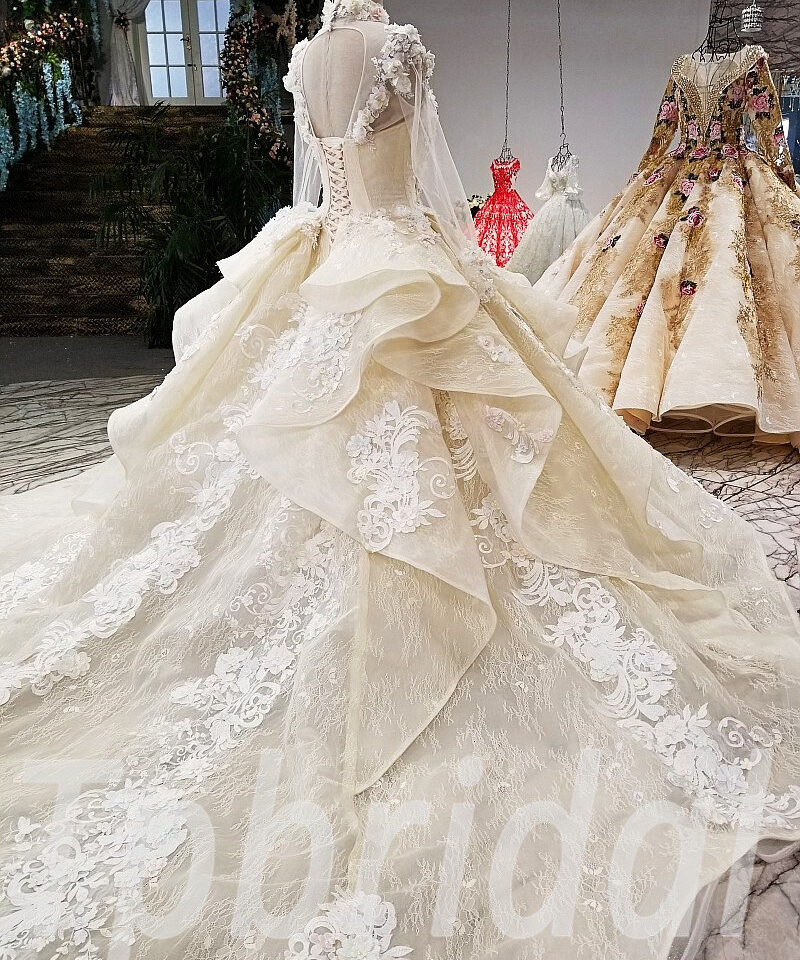 wedding dress high neck 178-02