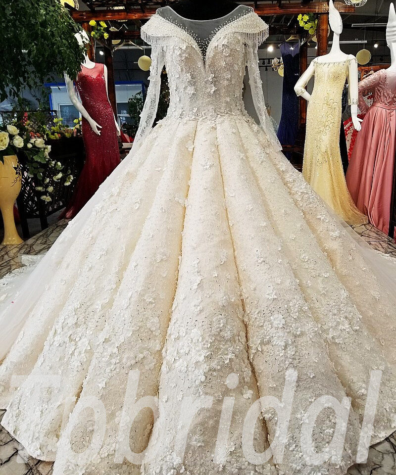 wedding dress illusion neckline 163-04