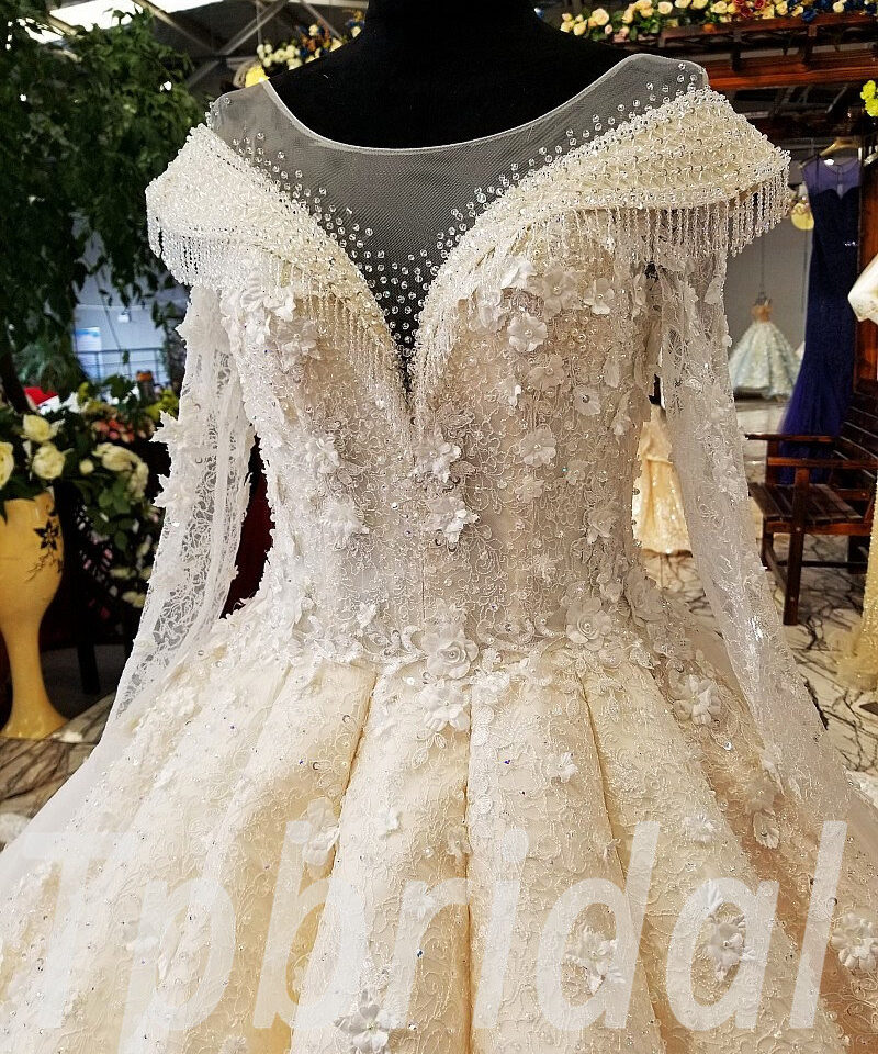 wedding dress illusion neckline 163-06