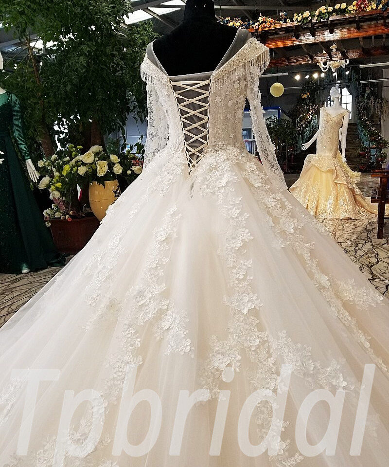 wedding dress illusion neckline 163-09