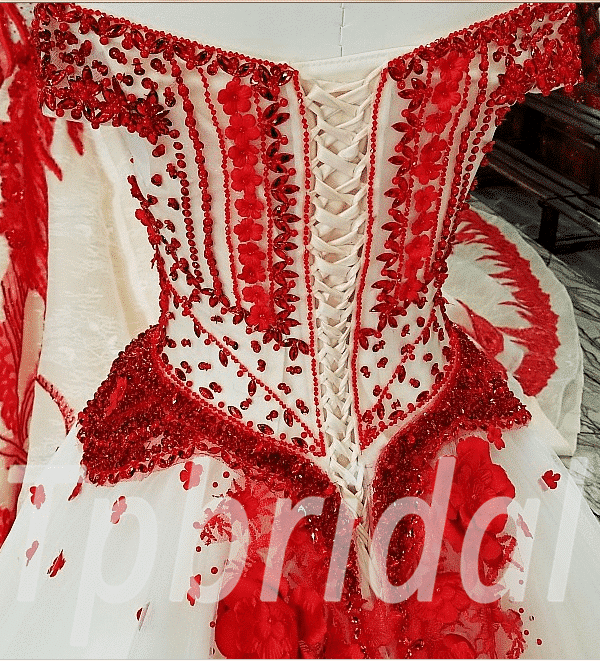 wedding dress red 202-01