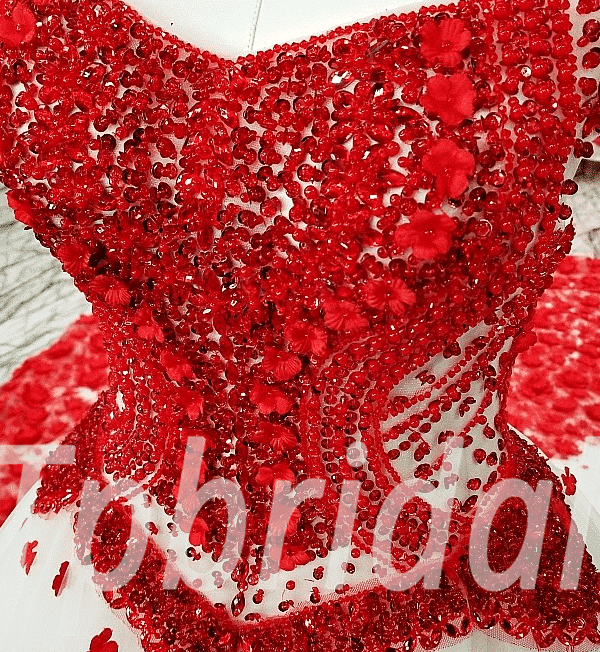 wedding dress red 202-02