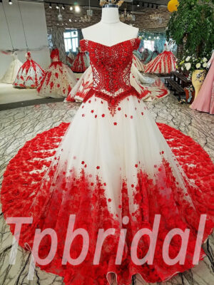 wedding dress red 202-09