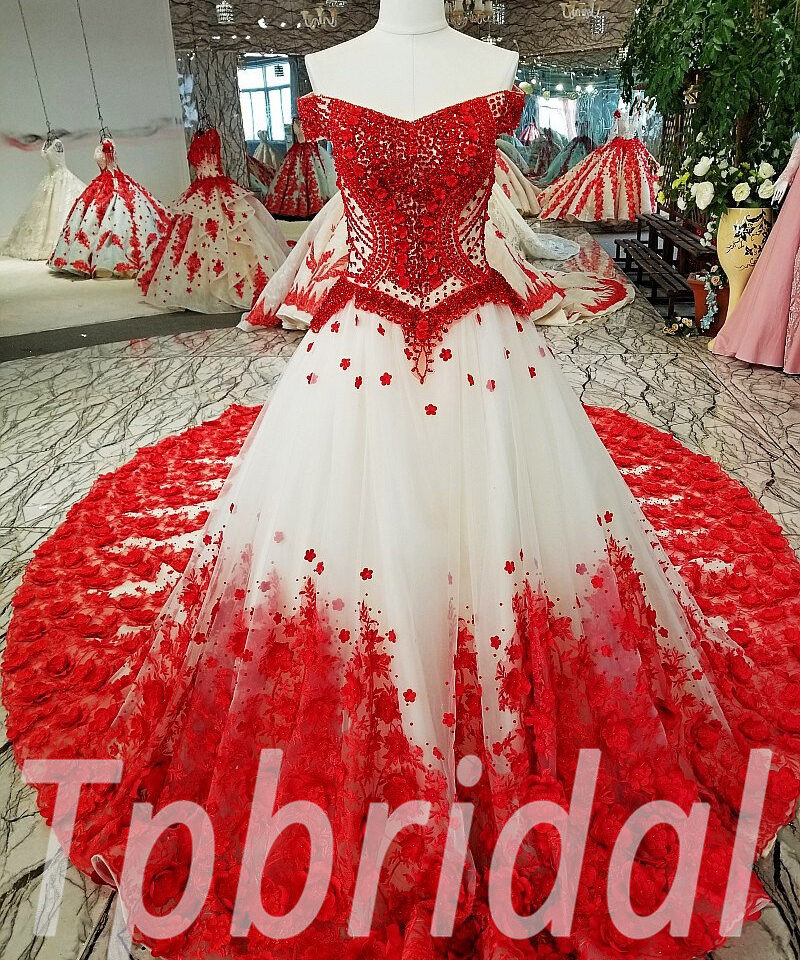 wedding dress red 202-09