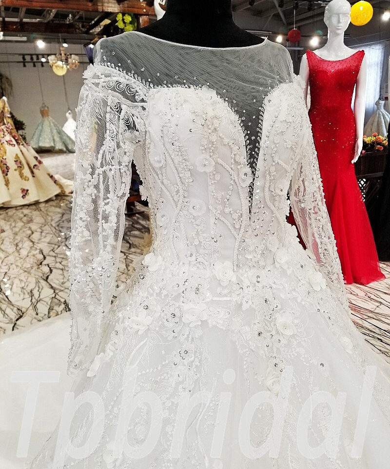 wedding dresses illusion neckline 174-02