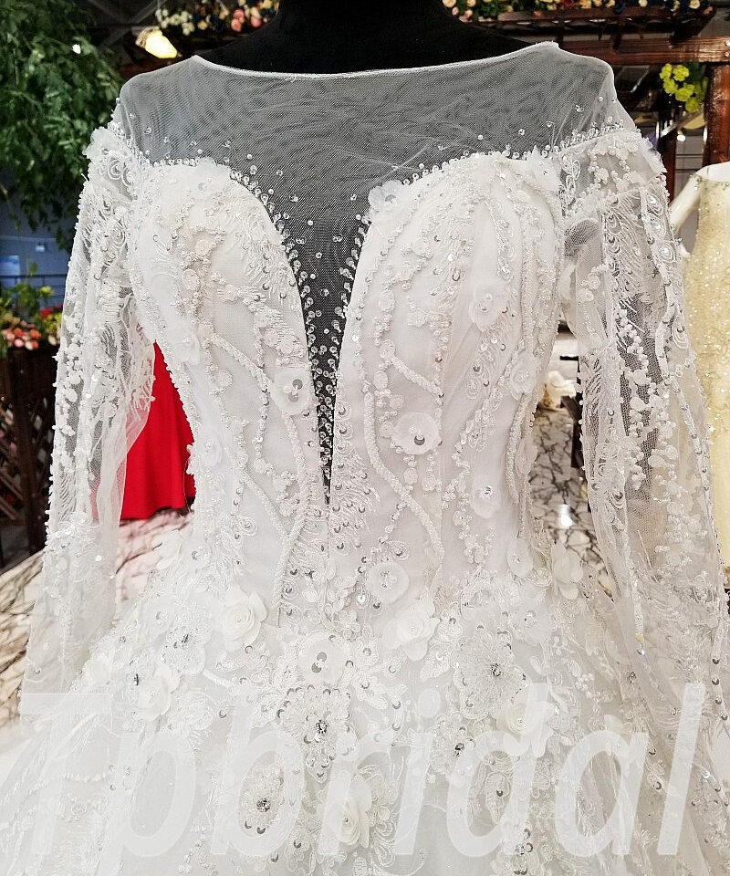 wedding dresses illusion neckline 174-03