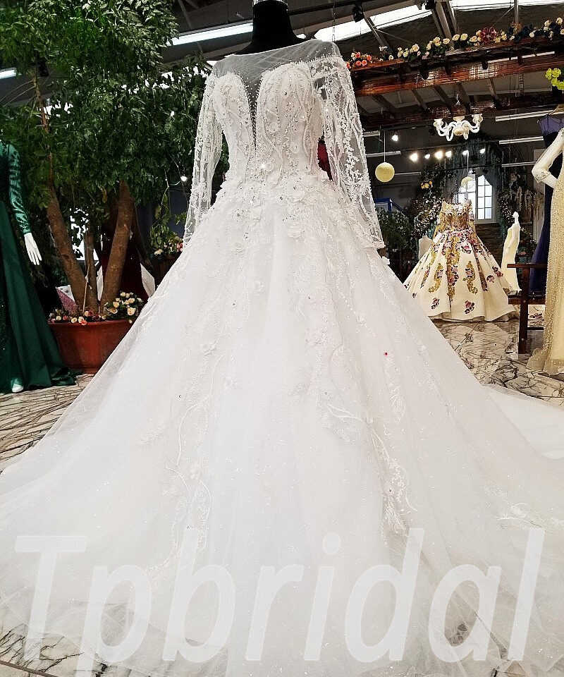 wedding dresses illusion neckline 174-05