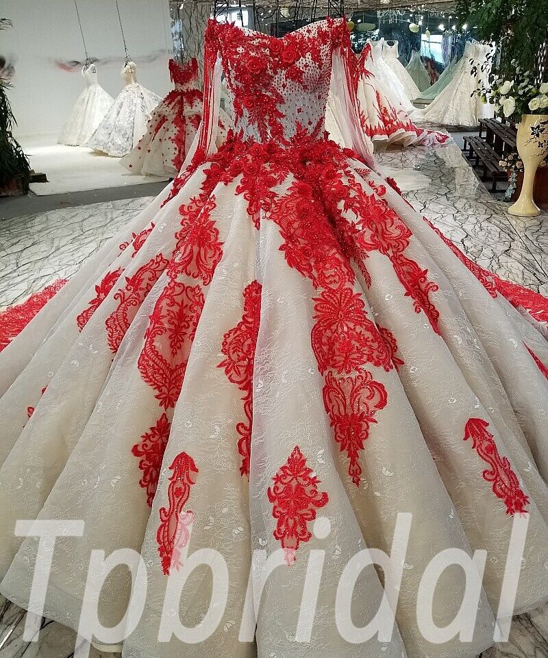 ball gown wedding dress with sleeves 211-07