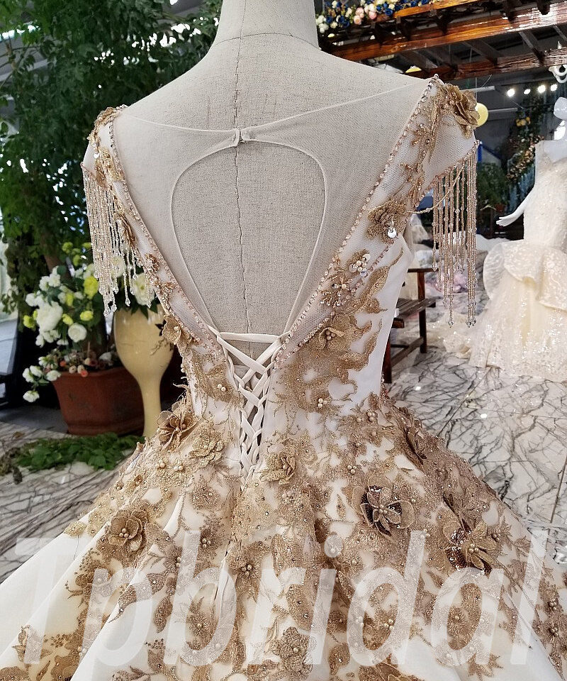 champagne formal dress 0221-08