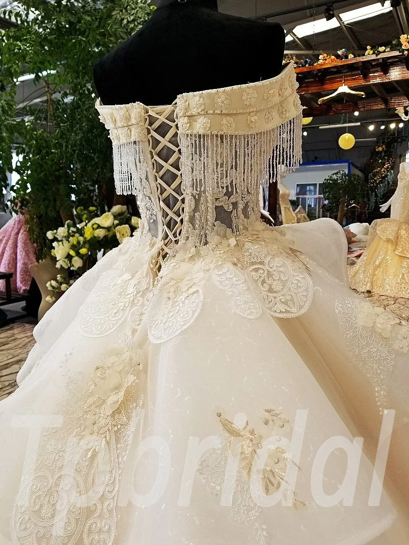 champagne wedding dress plus size 0231-02