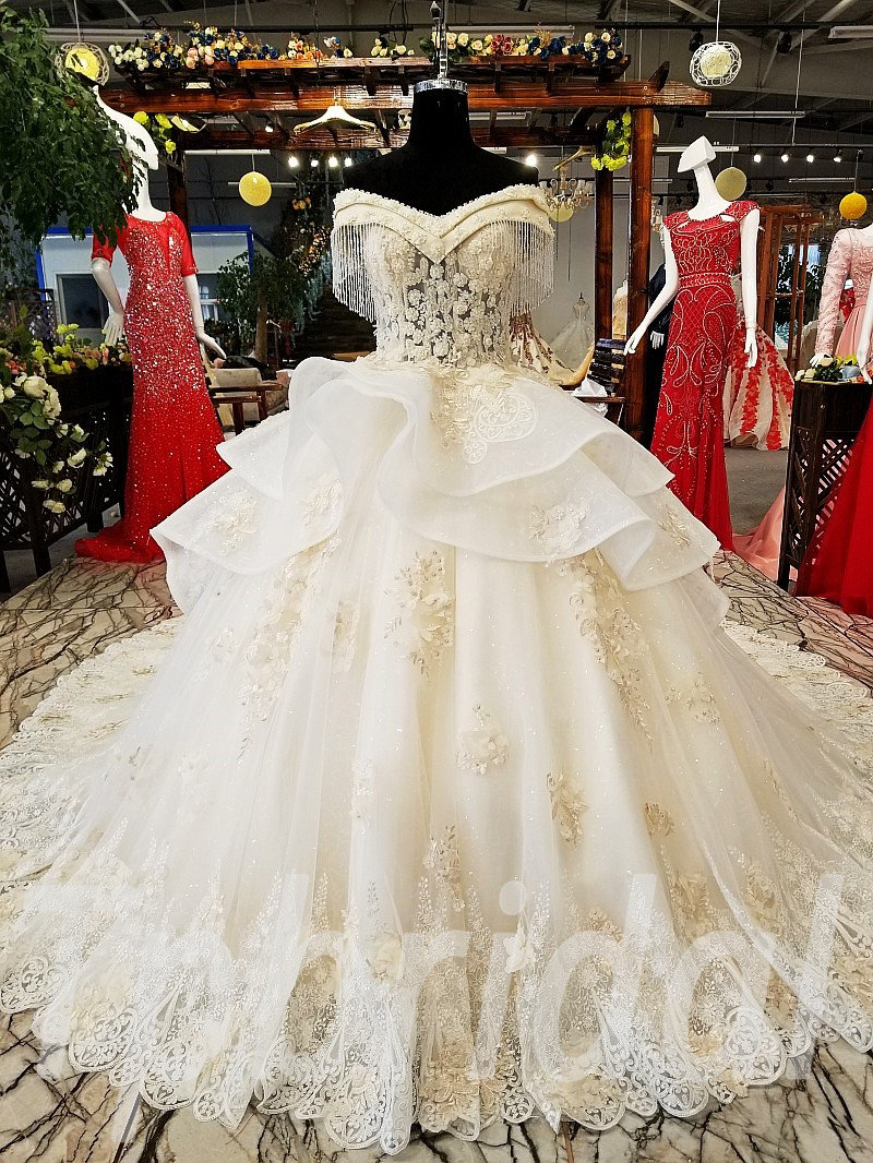 champagne wedding dress